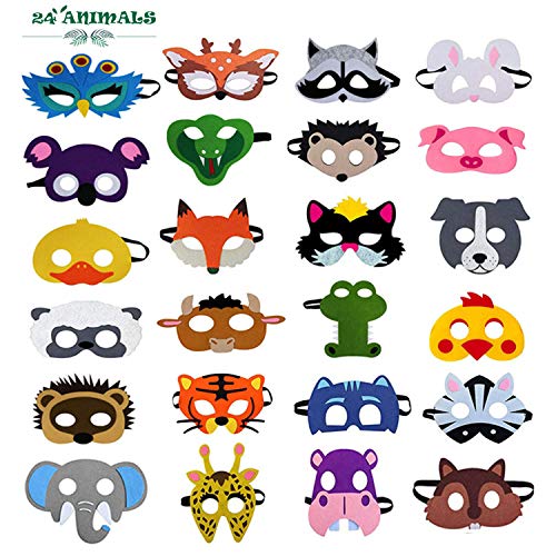 Zalmoxe 24 Pcs Felt Animal Mask for Kids Jungle Theme Party Supplies S –  ToysCentral - Europe