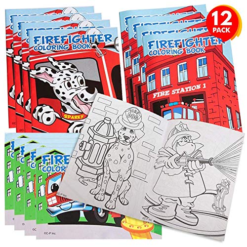 ArtCreativity Firefighter Coloring Books - Pack of 12-8 Paged