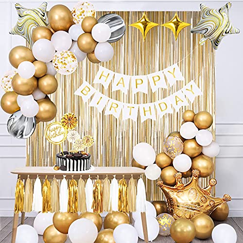  Birthday Decorations, Green Gold Birthday Party Decorations for  Boy Girls Men Women, Birthday Balloons with Happy Birthday Banner, Paper  Pompoms, Confetti Balloons for Birthday Party Decorations : Toys & Games