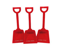 Load image into Gallery viewer, Small Toy Plastic Shovels Red, 30 Pack, 7 Inches Tall, 30 I Dig You Stickers
