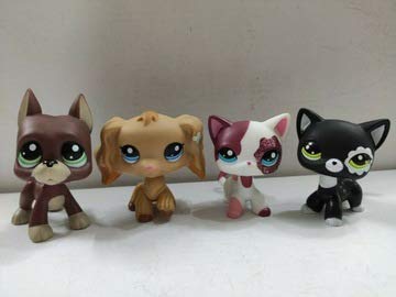 4pcs/Lot Set Littlest Pet Shop LPS Dog Dachshund Dog Collie Cat Kitty Figure Toys Rare