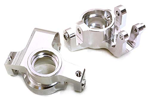 Integy RC Model Hop-ups C27042SILVER Billet Machined Alloy Front Hub Steering Blocks for Axial Yeti XL