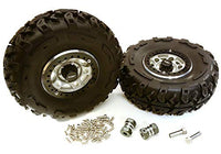 Integy RC Model Hop-ups C27037HARD 2.2x1.5-in. High Mass Alloy Wheel, Tires & 14mm Offset Hubs for 1/10 Crawler