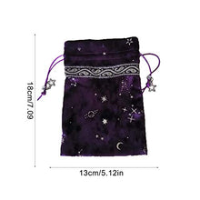 Load image into Gallery viewer, COWOW Tarot Card Pouch, Card Game Storage Bag for Tarot Enthusiasts, Made of Velvet, Constellation Pattern, 13x18CM (Black)

