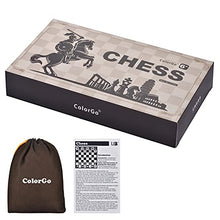 Load image into Gallery viewer, ColorGo Magnetic Travel Chess Set with 2 Extra Queens and Folding Games Board for Kids and Adults
