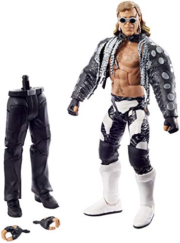 WWE Wrestlemania 37 Elite Collection Shawn Michaels Action Figure with Entrance VestSunglasses and Paul Ellering and Rocco BuildAFigure Pieces6 in Posable Collectible Gift for WWE Fans