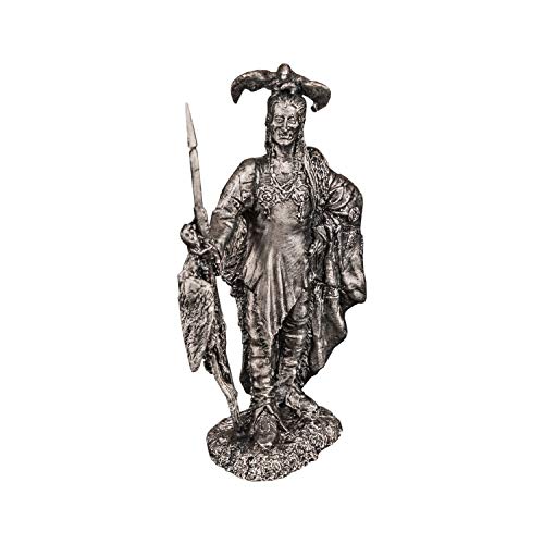 Ronin Miniatures - Indian Figure Two Crows PARISKAROOPA - Tin Metal Collection Western Warrior Toy - Size 1/32 Scale - 54mm Action Figures - Home Collectible Figurines