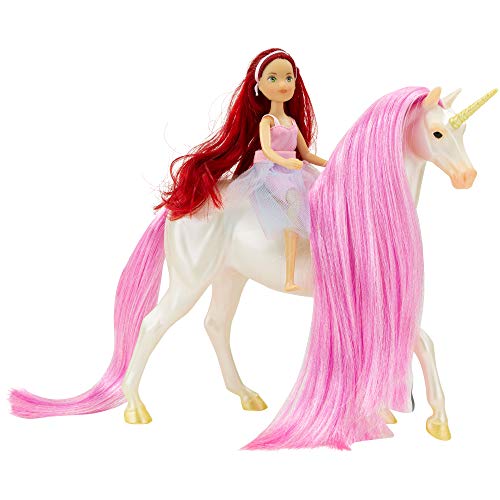 Breyer Horses Freedom Series Unicorn and Rider Set | Sky & Meadow | Fantasy Horse and Rider Set | Horse Toy | 9.75