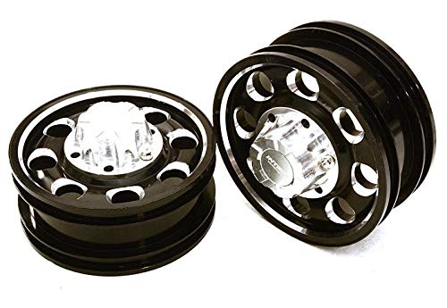Integy RC Model Hop-ups C27021BLACK Billet Machined Alloy Front Wheel for Tamiya 1/14 Scale Tractor Trucks