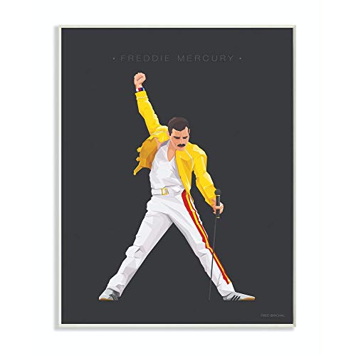 Stupell Industries Freddie Mercury Famous People Characters Fashion Figure, Design by Artist Fred Birchal Art, 13x19, Wall Plaque