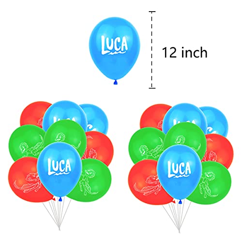 Luca Theme Party Decorations,Luca Birthday Party Supplies  Includes Banner - Cake Topper - 12 Cupcake Toppers - 18 Balloons : Toys &  Games