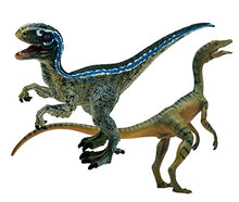 Load image into Gallery viewer, Gemini&amp;Genius Dinosaur Toys Velociraptor and Compsognathus Dinosaur Figures with Moveable Jaw- 6.8 Inches Length, Realistic Sculpting &amp; Texture Dinosaurs Toys and Gift for Kids 3 to 12 Years Old
