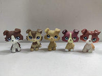 4pcs/Lot Set Littlest Pet Shop LPS Collie Dog Brown Red lps Figure Toys Rare