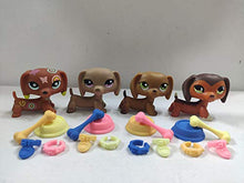 Load image into Gallery viewer, 4pcs/Lot Set Littlest Pet Shop LPS Dachshund Dog Brown lps Figure Toys Rare
