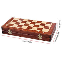 Load image into Gallery viewer, LANGWEI Wooden Chess Set, Portable Folding Chess Set | Handmade Wooden Pieces Board Travel Games for Kids Christmas Birthday Premium Gift
