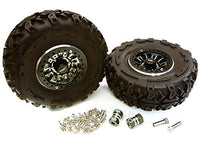 Integy RC Model Hop-ups C27039GUN 2.2x1.5-in. High Mass Alloy Wheel, Tires & 14mm Offset Hubs for 1/10 Crawler