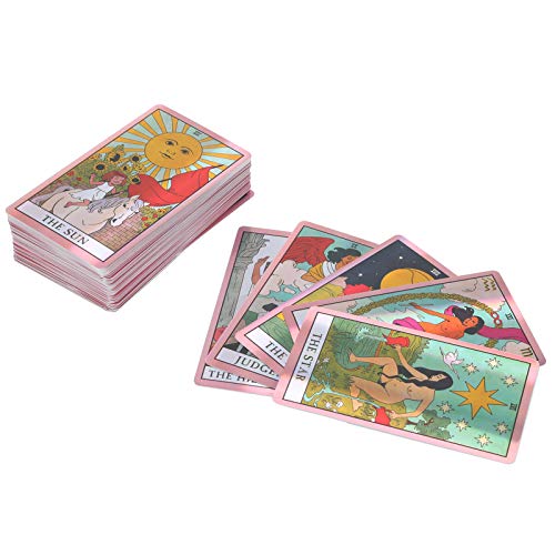 Tarot Deck, 3.9 X 2.2in Hologram Paper Exquisite Tarot Cards for Traveling for Home for Friend for Family for Party