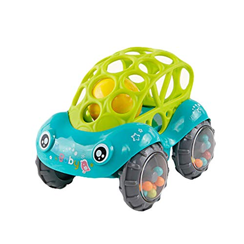 Phoenixb2c Fashion Baby Colorful Car Toy Early Learning Toy Bell Ring Shaking Hand Grip Catch Ball Rattle Early Development Educational Toy Green