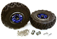 Integy RC Model Hop-ups C27037BLUE 2.2x1.5-in. High Mass Alloy Wheel, Tires & 14mm Offset Hubs for 1/10 Crawler