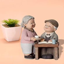 Load image into Gallery viewer, TOTAMALA Sweetheart Lovers Stay Together and Present a Gift Anniversary Wedding Resin Loving Elderly Couple Figurines Decoration for Grandparents Parents (F)

