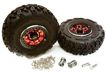 Load image into Gallery viewer, Integy RC Model Hop-ups C27037RED 2.2x1.5-in. High Mass Alloy Wheel, Tires &amp; 14mm Offset Hubs for 1/10 Crawler
