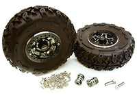 Integy RC Model Hop-ups C27037GUN 2.2x1.5-in. High Mass Alloy Wheel, Tires & 14mm Offset Hubs for 1/10 Crawler