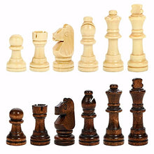 Load image into Gallery viewer, LANGWEI Folding Wooden Chess Set, Portable Folding Magnetic Board Game with Chess Board and Stanton Chess Pieces| Portable Travel Game and Give Away 2 Extra Queens,17.37&quot;*17.3&quot;
