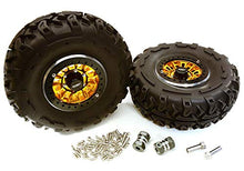 Load image into Gallery viewer, Integy RC Model Hop-ups C27039GOLD 2.2x1.5-in. High Mass Alloy Wheel, Tires &amp; 14mm Offset Hubs for 1/10 Crawler
