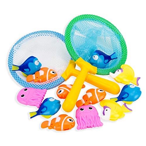 NUOBESTY 47pcs Magnetic Fishing Game Kids Bath Water Pool Toys