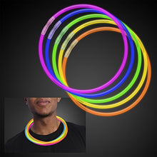Load image into Gallery viewer, FlashingBlinkyLights Premium 22 Inch Glow Stick Necklaces in Assorted Colors, Bulk Tube of 50 Glowstick Necklaces

