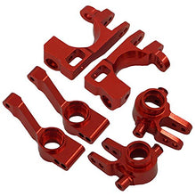Load image into Gallery viewer, Aluminum Steering Blocks Caster Stub Axle Carriers C-Hubs Ball Bearings for Traxxas 1/10 Slash 4x4 6837X 6832X 1952X, TAKANISHI (Red)
