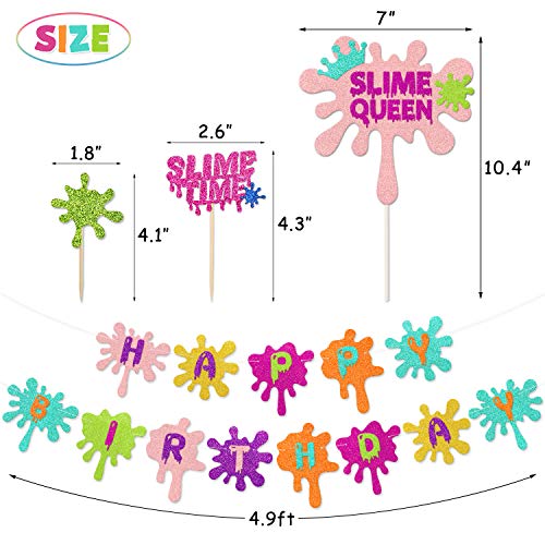 Slime Queen Cake Topper, Slime Birthday Decorations, Slime Theme