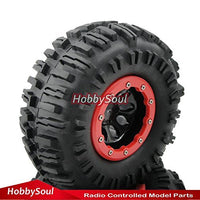 hobbysoul RC 2.2 Beadlock Wheels Crawler Tires, 4 Pieces,for RC 4WD Axial Tamiya