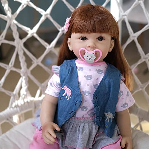 Zero Pam Reborn Baby Dolls Toddler Realistic Girl 24 Inch 60cm Real Looking  Baby Silicone Limbs and Head Soft Cloth Weighted Bod