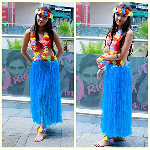 Hawaiian Grass Skirt Hula Skirts Lei Costume Luau Dance Beach Dress Up 60cm  S^;d