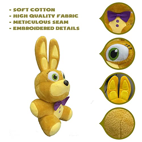  XSmart Mall, Spring Bonnie/Rabbit/Plushtrap/Glitchtrap, Fan  Made, Golden/Yellow, Night Plush Toy, Stuffed Animal, Gifts for Kids