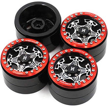 Load image into Gallery viewer, hobbysoul 4pcs RC Aluminium Ghost 2.2 beadlock Wheels Rims Hex 12mm Red/Silver/Black Color Fit RC Crawler Truck 2.2 Tires Tyres
