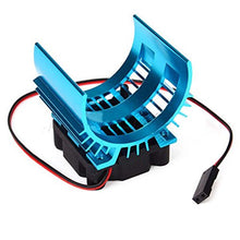 Load image into Gallery viewer, JFtech Aluminum Alloy RC Electric Motor Heat Sink Heatsink with 5V Cooling Fan for 1/8 1/10 RC Car Truck Buggy Crawler 540 550 3650 Size Motor
