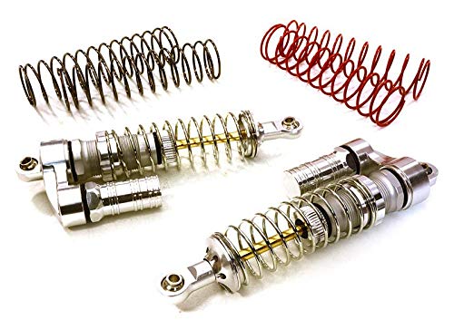Integy RC Model Hop-ups C27020SILVER Machined Piggyback Shock (2) for Axial 1/10 SCX10 II Scale Crawler (L=95mm)