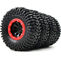 hobbysoul RC 2.2 Beadlock Wheels & 125mm Crawler Tires, 4 Pieces,for RC 4WD Axial Tamiya