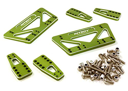 Integy RC Model Hop-ups C27015GREEN CNC Machined Chassis & Shock Mount Lift Kit for Axial 1/10 SCX-10 Scale Crawler