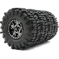4pcs RC 2.2 Mud Slingers Crawler Tyres Super Grip Tyre Height 124mm & Aluminium Ghost 2.2 Beadlock Wheels Rims
