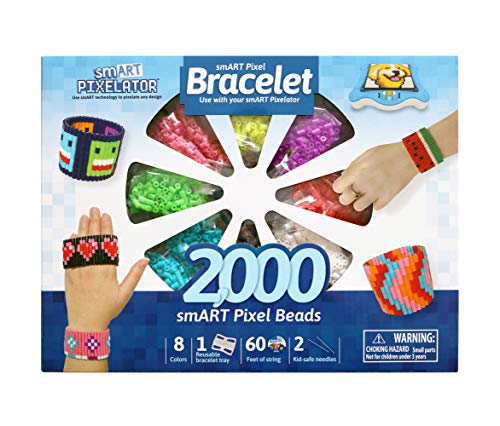 smART Pixelator Bracelet Maker, 2000 Multicolor Beads, 8 Colors