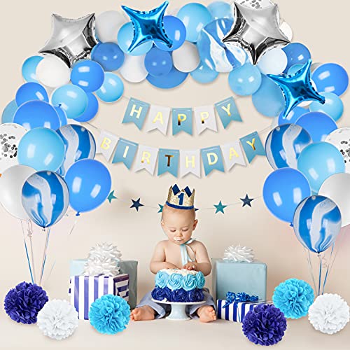  JOYYPOP 1st Birthday Decorations for Boys - Baby 1st Birthday  Party Supplies 67PCS with 1st Birthday Baby Crown, ONE Cake Topper, 1st  Birthday Highchair Banner Decorations(Blue) : Toys & Games
