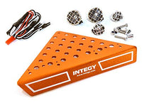Integy RC Model Hop-ups C27026ORANGE Roof Top Alloy Armor Protection Plate w/Lights for 1/10 Scale Crawler (W=148mm)