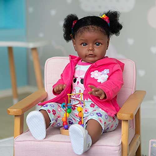 Anano 22 Inch African American Black Skin Reborn Baby Dolls Silicone Full  Body Lifelike Looking Anatomically Correct