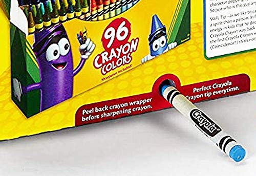  Crayola Classic Color Crayons in Flip-Top Pack with Sharpener,  96 Colors, Gift for Kids : Toys & Games