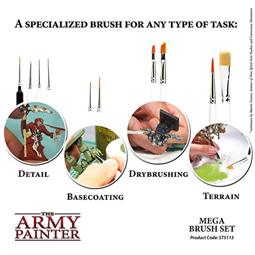 The Army Painter Wargamer: Small Drybrush - Hobby Miniature Model Paint  Brush with Synthetic Toray Hair - Model Brushes & Miniature Paint Brushes  for