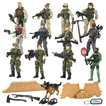 Load image into Gallery viewer, JOYIN 16 PCs Military Toy Soldiers Playset Army Men Figures with 12 Realistic Army Ranger Action Figures and Weapon Gear Accessories Military Combat Toys
