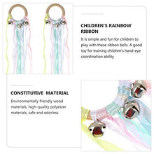 Load image into Gallery viewer, Cabilock 2pcs Rainbow Hand Kite Ribbon with Bells, Colorful Wooden Baby Toys Hand Bell Toys

